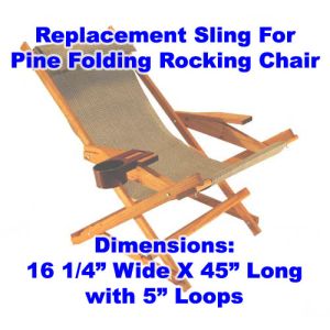 Pine Folding Rocking Chair Replacement Sling With Pillow