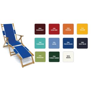 Frankford Oak Beach Chair with Detachable Legrest